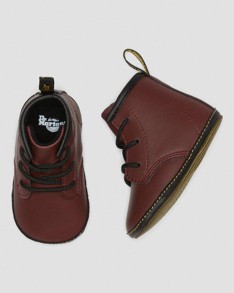 Dr Martens Newborn 1460 Auburn Leren Booties Vrijetijdslaarzen Kinderen Roze Rood | NL 160OKI